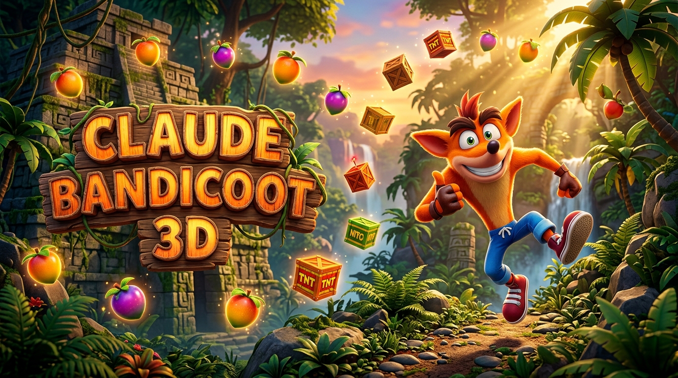 Claude Bandicoot 2.0 | Free 3D Browser Platformer screenshot