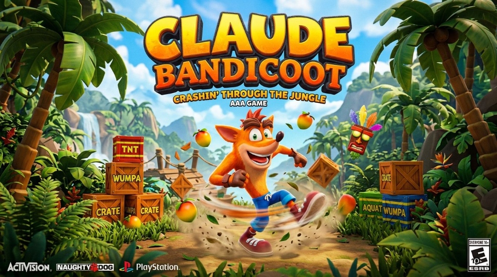 Claude Bandicoot 3D Game Artwork